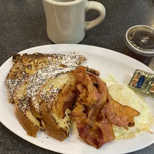 French toast and eggs