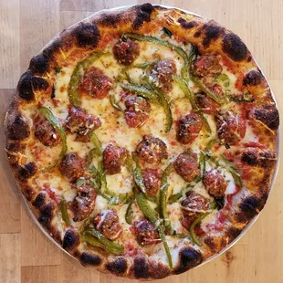 Triple Parmesan Meatball Pizza