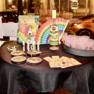 a table with a variety of items