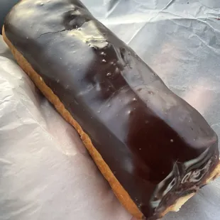 chocolate iced custard filled donut