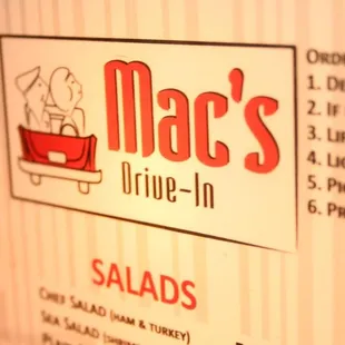menu and prices