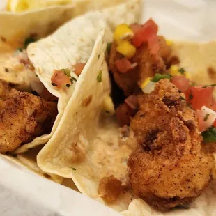 1 fish and 1 shrimp taco