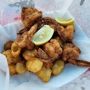 Cheese curbs and fried Shrimp