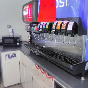Fountain area..March 2020...ask clerk for cups and drinks from this area