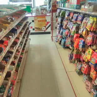 A little narrow, but the aisles are clean and stocked