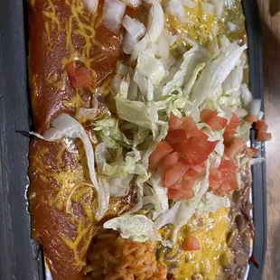 Cheese enchiladas Christmas style
