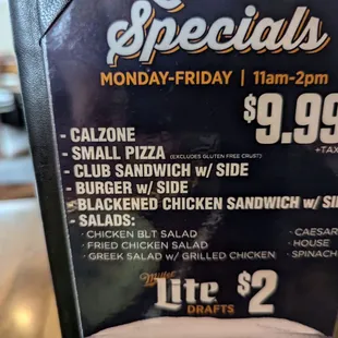 Lunch specials