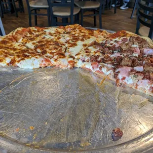 Large Pizza - half Flying Pig and half plain