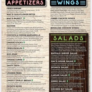 Menu page 1