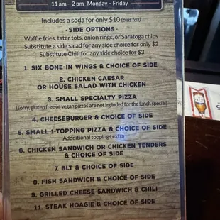 Lunch specials 11am-2pm M-F