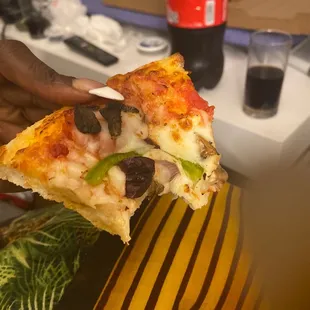 I had to get a pic in of this supreme  Mac attack!! Mac's Supreme Pizza