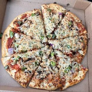 Natural vegan pizza without olives