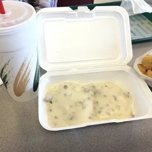 Single order of biscuits &amp; Gravy when your not as hungry w/Hash rounds.