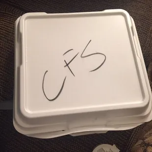 a box with a sign on it