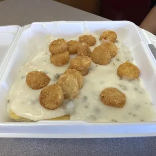 Double biscuits &amp; gravy combo w/hash rounds, honestly I think it's one of the best items &amp; best value picks on the menu