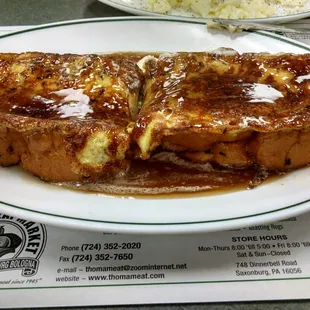 a plate of french toast