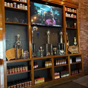  the display of various products
