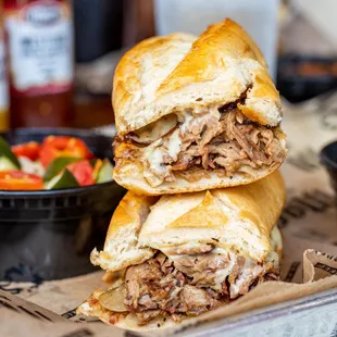 a pulled pork sandwich