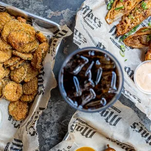 a variety of fried food