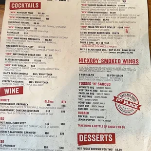 Menu - Drinks and Starters