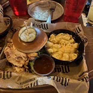 Turkey sandwich and mac n cheese side