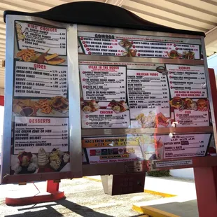 Drive up menu