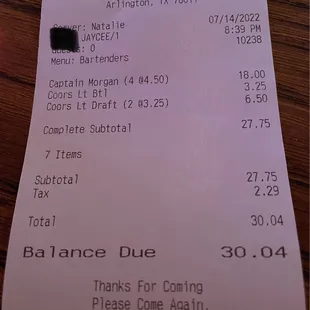 7 drinks for $30, cannot be beat!