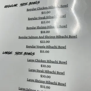 Hibachi Meni