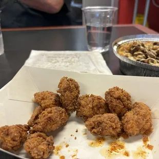 Hand breaded, fried chicken