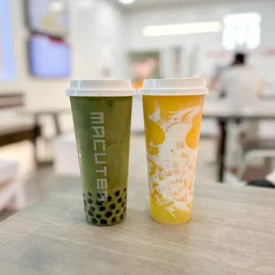 Matcha latte &amp; King of mango smoothie