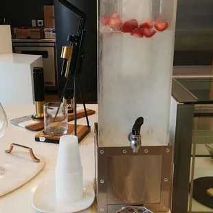 PICTURE SHOT OF I LOVE THAT STRAWBERRY WATER!!! AND THE WINE BAR INSIDE DOWNTOWN SAN FRANCISCO CA USA ISNT CLOSED WHAT SO EVER YELPERS!!!