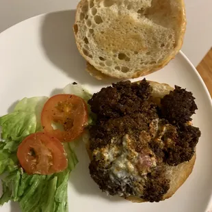 Black and blue burger