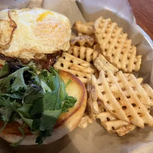 Mad Mad Mad Burger with egg