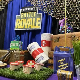 a display of items from the battle royale