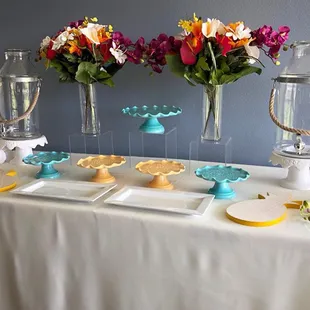 a table set up for a baby shower