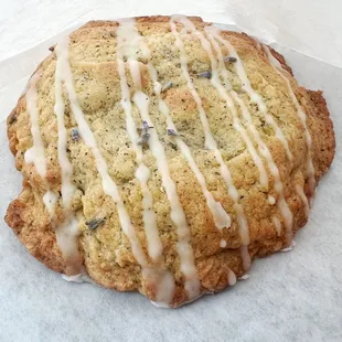 Alice: an earl grey and lavender flavored cookie with a lemon glaze drizzle