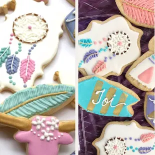 On the left was my inspiration for nieces birthday cookies, on the right is the finished product! Spot on!