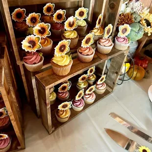 Wedding cupcakes and cake