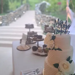 a wedding cake on a table