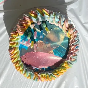 Funfetti and strawberry filling cake