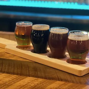 a flight of beers