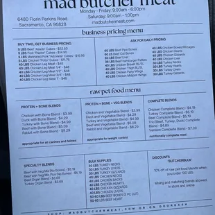 menu