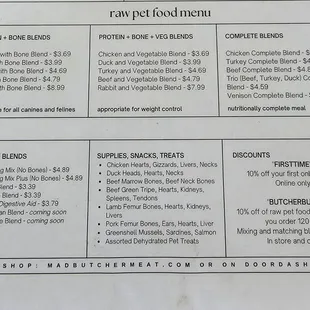 menu