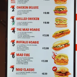 Menu as of 12/5/2023