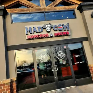 the front entrance of a restaurant
