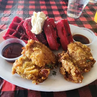 Red Velvet Chicken & Waffles