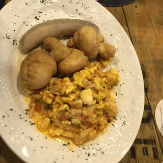 Callaloo, Saltfish with Fried Dumplings