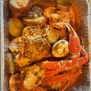 1lb crab leg and 8pc shrimp combo