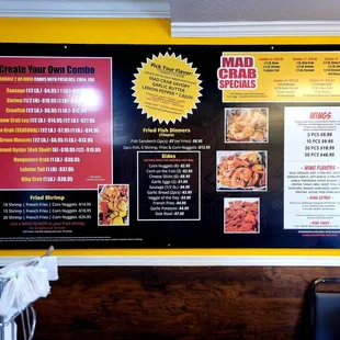 Sept 2021: The Menu-- just look on the wall:)