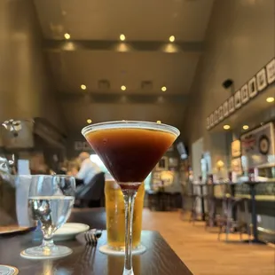 Espresso martini with added Guinness